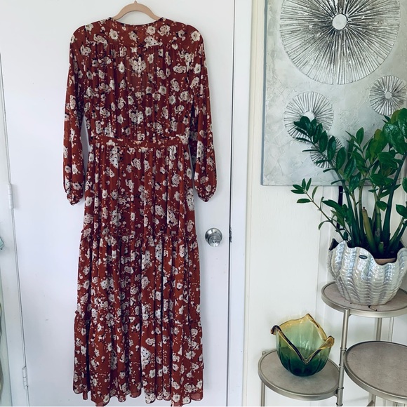 Spell Boho Maxi Hi-low Dress Burnt Ember floral print size XS - Picture 2 of 11